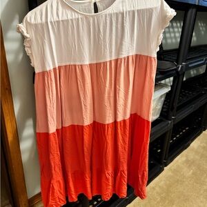 SHEIN Colorblock Dress - White, Pink, Red